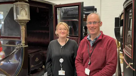 Staffordshire County Council Sophie Harris and Chris Cop from the archives service