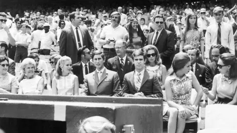 Getty Images Prince Charles and Princess Anne attend a baseball game at the RFK stadium, home of the Senators team in Washington with them was Tricia Nixon and Julia Eisenhower.
