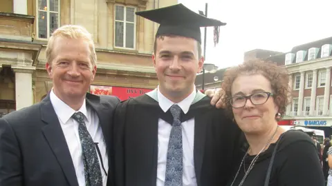 Gambling With Lives Jack Ritchie and his parents at his graduation ceremony