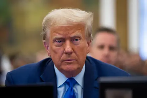 Getty Images Trump in court for fraud case