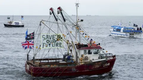 Getty Images Fishermen protesting