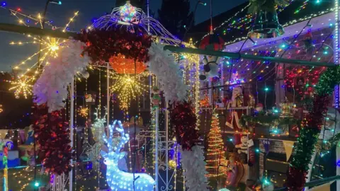 BBC Christmas lights at Mr Claridge's house