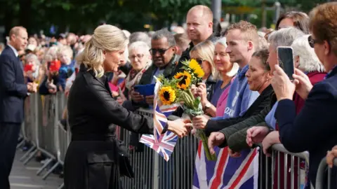 PA Media Princess Sophie greeting people in Manchester