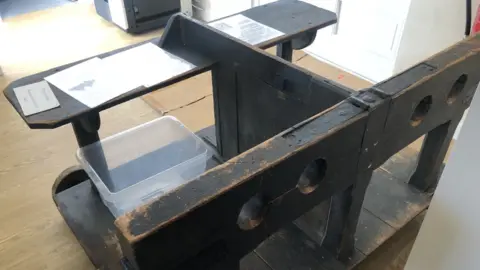 John Devine/BBC Bog oak stocks from 1774