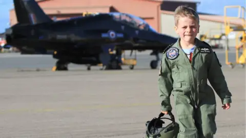 Andrew Newson Jacob Newson on an RAF runway