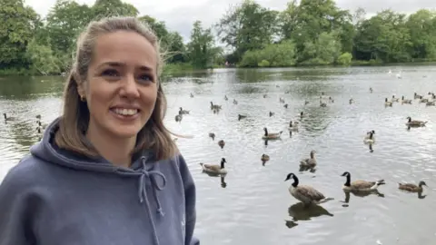 Campaigner Lauren Forth at the reservoir