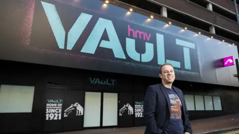 HMV HMV's owner Doug Putman outside the new HMV Vault store in Birmingham