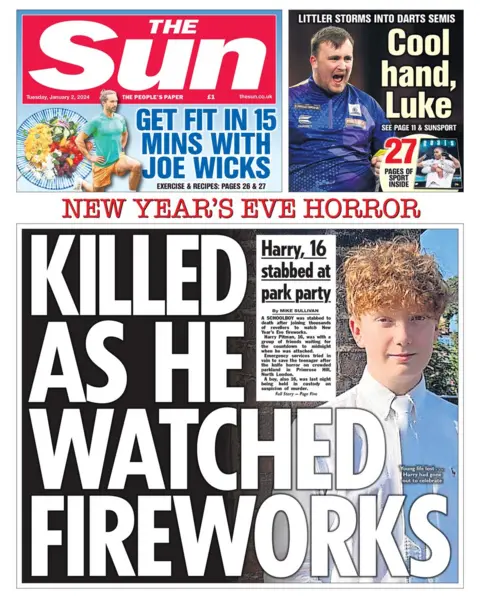 The Sun front page, 2 December