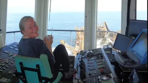 Georgina Carlo-Paat Capt Sand Heron on the job