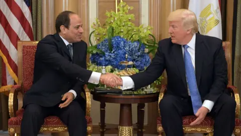 MANDEL NGAN/Getty US President Donald Trump (R) and Egyptian President Abdul Fattah al-Sisi