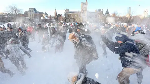 Getty Images Toronto snowball fight