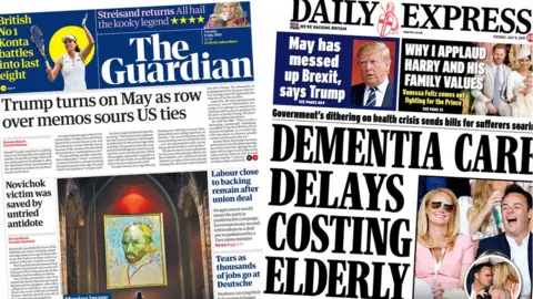 Front pages for 9 July 2019
