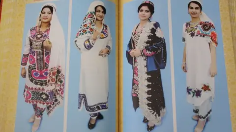 Tajik Culture Ministry/Asia-Plus Page from the Tajik Culture ministry's book of women's fashion