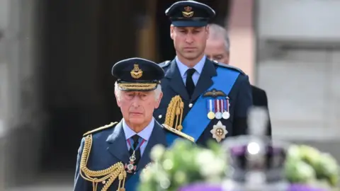 PA Media King Charles and Prince William