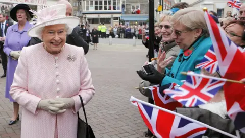 Getty Images People lined the streets to see the Queen in Margate