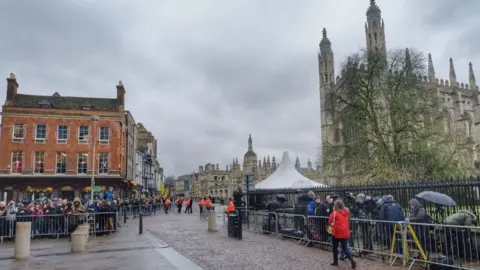 Sir Cam Crowds outside Great St Mary's