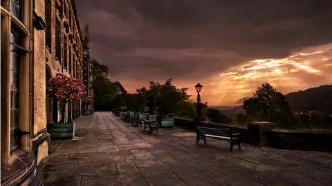 Iwan Williams The terrace at Bangor University Main Arts building looking towards the Orme