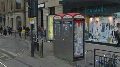 Google Telephone boxes in Piccadilly Gardens