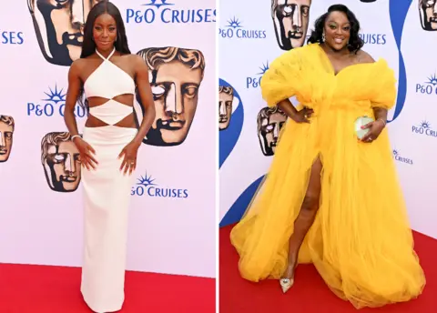 Getty Images Big Brother's new host AJ Odudu and Loose Women star Judi Love on the TV Baftas red carpet