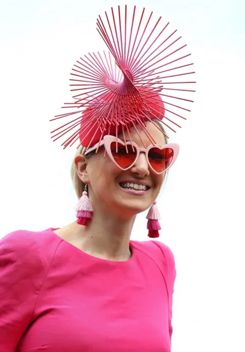 Getty Images A racegoer during Ladies Day of the 2019 Cheltenham Festival at Cheltenham Racecourse