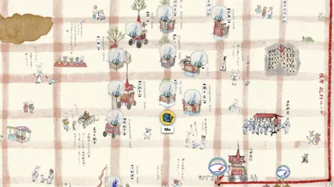 Stroly A screenshot from Stroly's online map of the Gion Matsuri