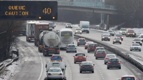 Getty Images Motorists hit the road for the Christmas getaway