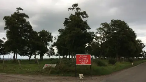 BBC Road closed sign