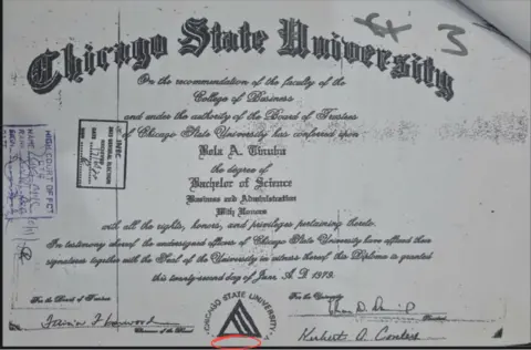 .. Diploma Mr Tinubu summitted to Inec with the red circle highlighting the missing portion.