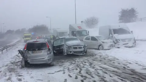 GMFRS Multi-vehicle crash on M66