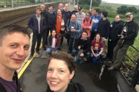 Roger Newark/All The Stations Geoff Marshall and Vicki Pipe and supporters at Shippea Hill