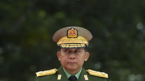 Getty Images Min Aung Hlaing, pictured in 2018