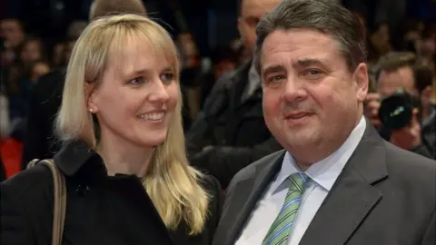 AFP Sigmar Gabriel with wife Anke, 2014 file photo