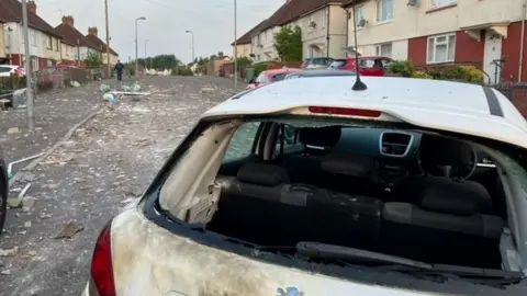 A car in the Ely district of Cardiff