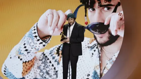 Getty Images Bad Bunny accepts the Best Música Urbana Album award for “Un Verano Sin Ti” onstage during the 65th GRAMMY Awards at Crypto.com Arena on February 05, 2023 in Los Angeles, California