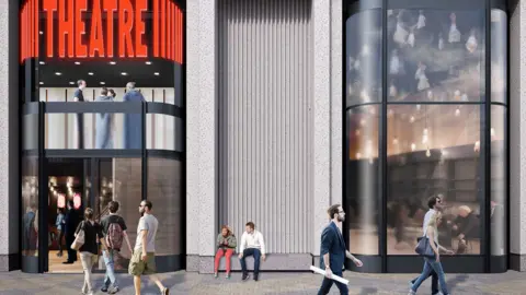 London Theatre Company A CGI impression of how the front of the new theatre complex will look