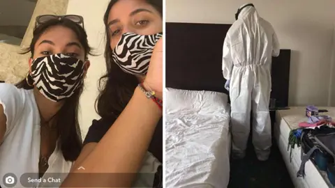 Lily Rose Wallace Snapchat and cleaner in a hazmat suit