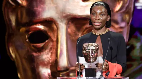 BAFTA/Guy Levy Michaela Coel at the Baftas