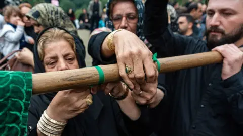 Getty Images Crowds gathered for Muharram rituals in Iran