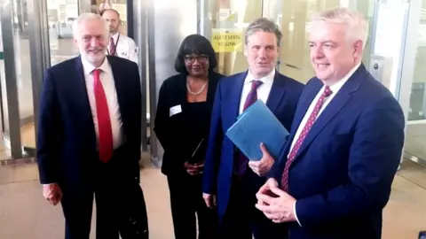 PA Jeremy Corbyn, Diane Abbott, Keir Starmer and Carwyn Jones