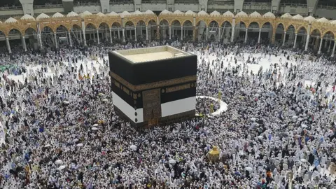 EPA Thousands of Muslim pilgrims circule around the Kaaba during the Hajj in September 2016