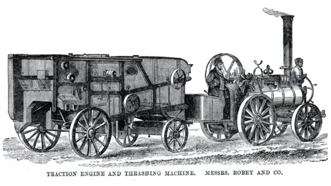 duncan1890 Old traction engine and thrashing machine