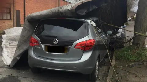 Hereford & Worcester Fire and Rescue Service Pictures from the scene in Beauchamp Avenue