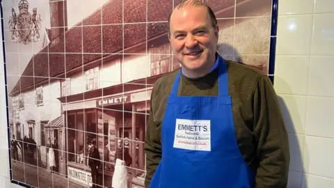 Guy Campbell/BBC Mark Thomas from Emmett's Store in Peasenhall, Suffolk