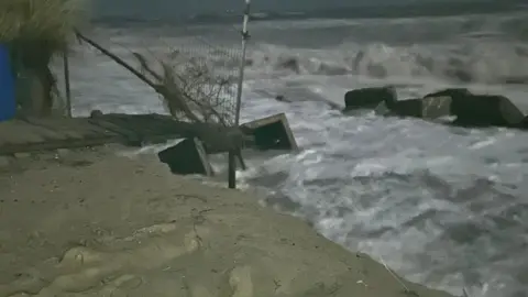 Hemsby Lifeboat Cliff collapse in Hemsby