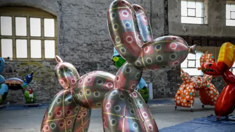 BBC Several of the dog sculptures