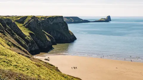 Getty Images Rhossili beach, the Gower