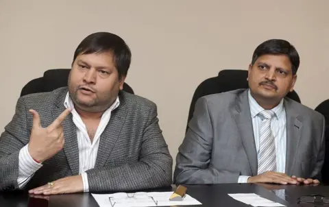 Getty Images Indian businessmen, Ajay Gupta (R) and younger brother Atul Gupta at a one on one interview with Business Day in Johannesburg, South Africa on 2 March 2011 regarding their professional relationships.