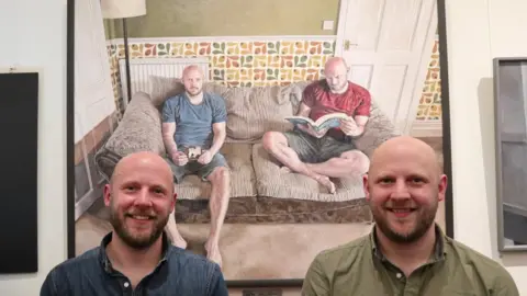 George McBean Twin brothers with the winning painting