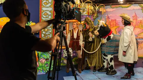 Chloe Ely Jack and the Beanstalk being filmed