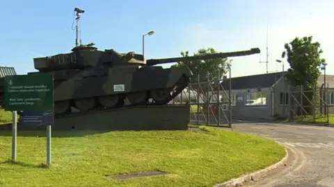 The entrance to the Castlemartin base